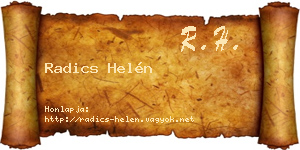 Radics Helén névjegykártya